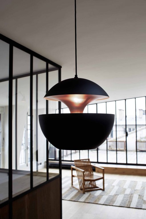 DCW éditions Here Comes The Sun hanglamp Ø35 zwart met koper