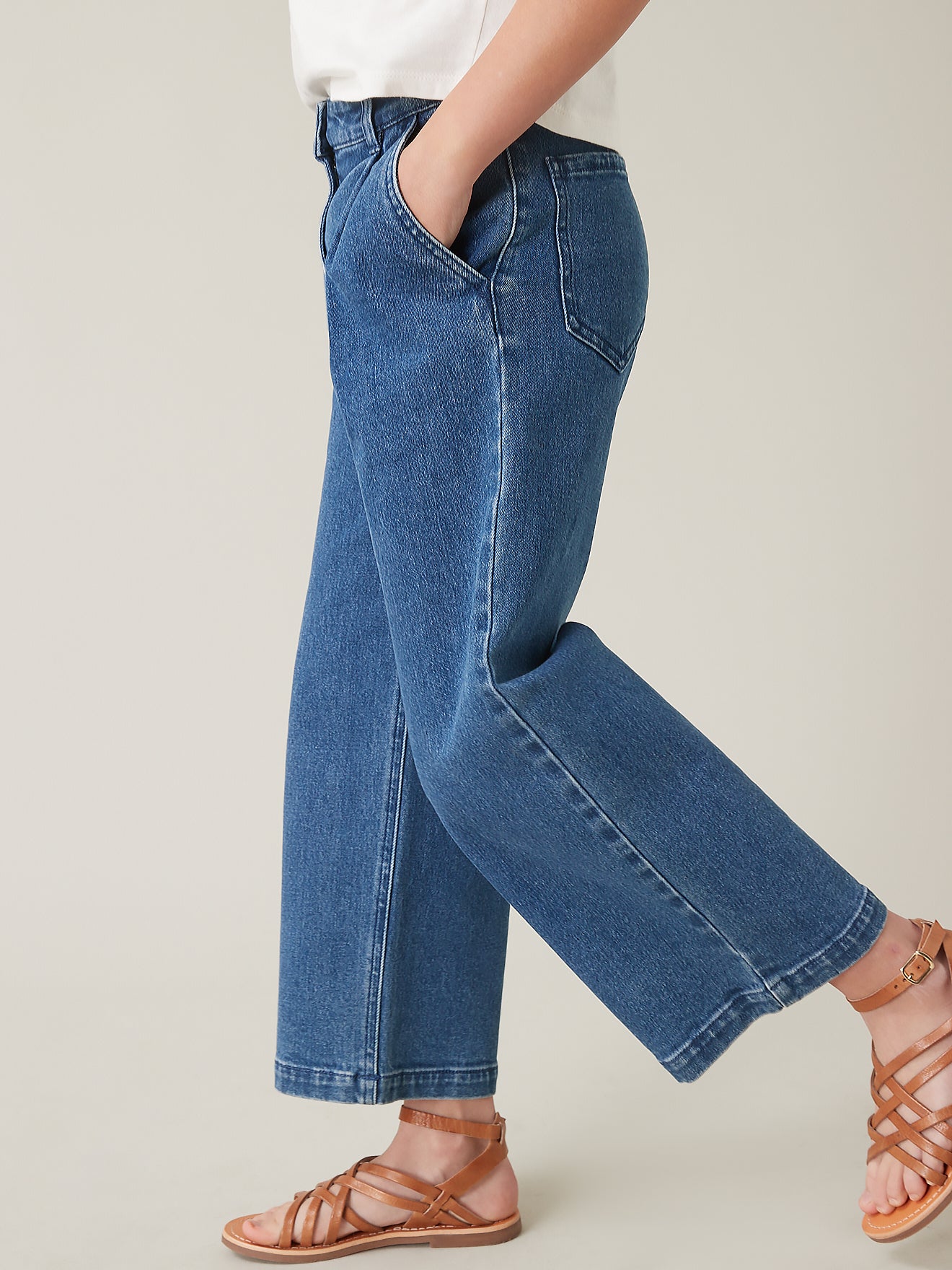 Pantalon Fille large en denim
