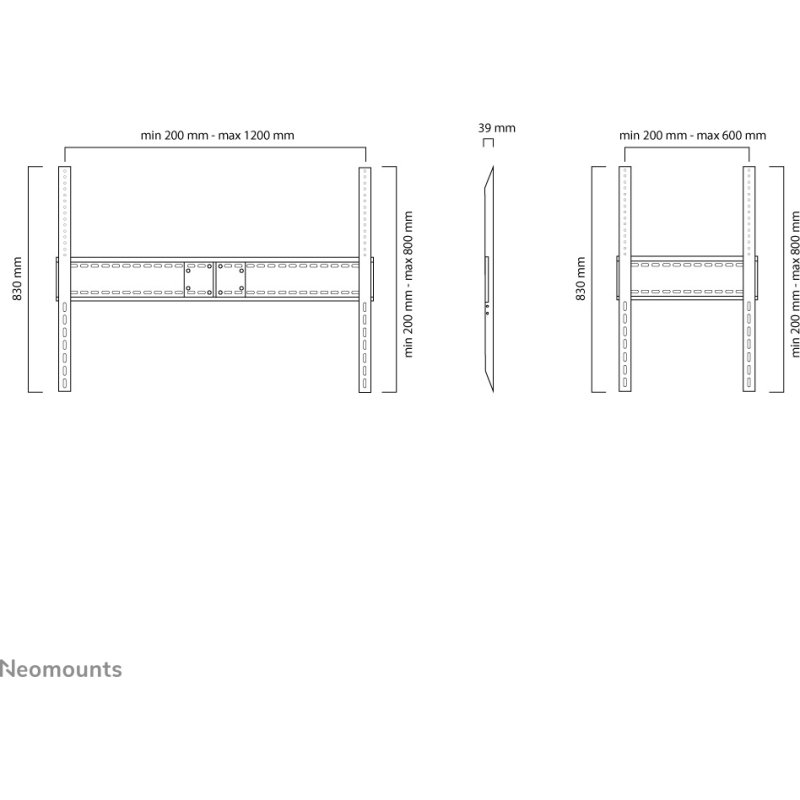 Neomounts LFD-W1500 Support pour écran mural 60-100