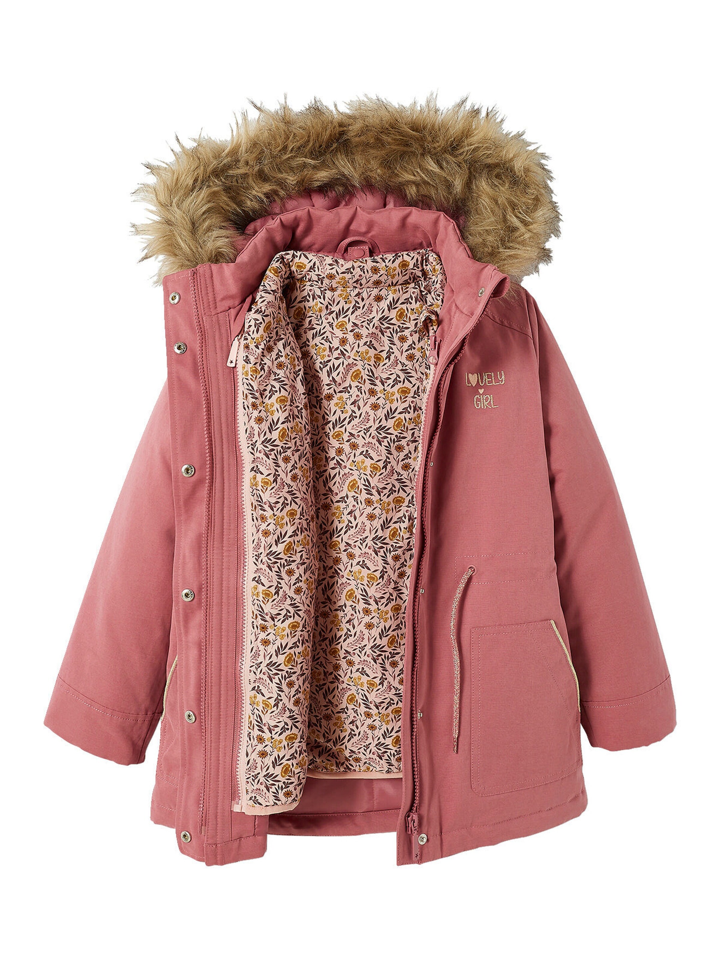 Vertbaudet Mädchen 3-in-1-Winterjacke mit Recycling-Polyester dunkelrosa