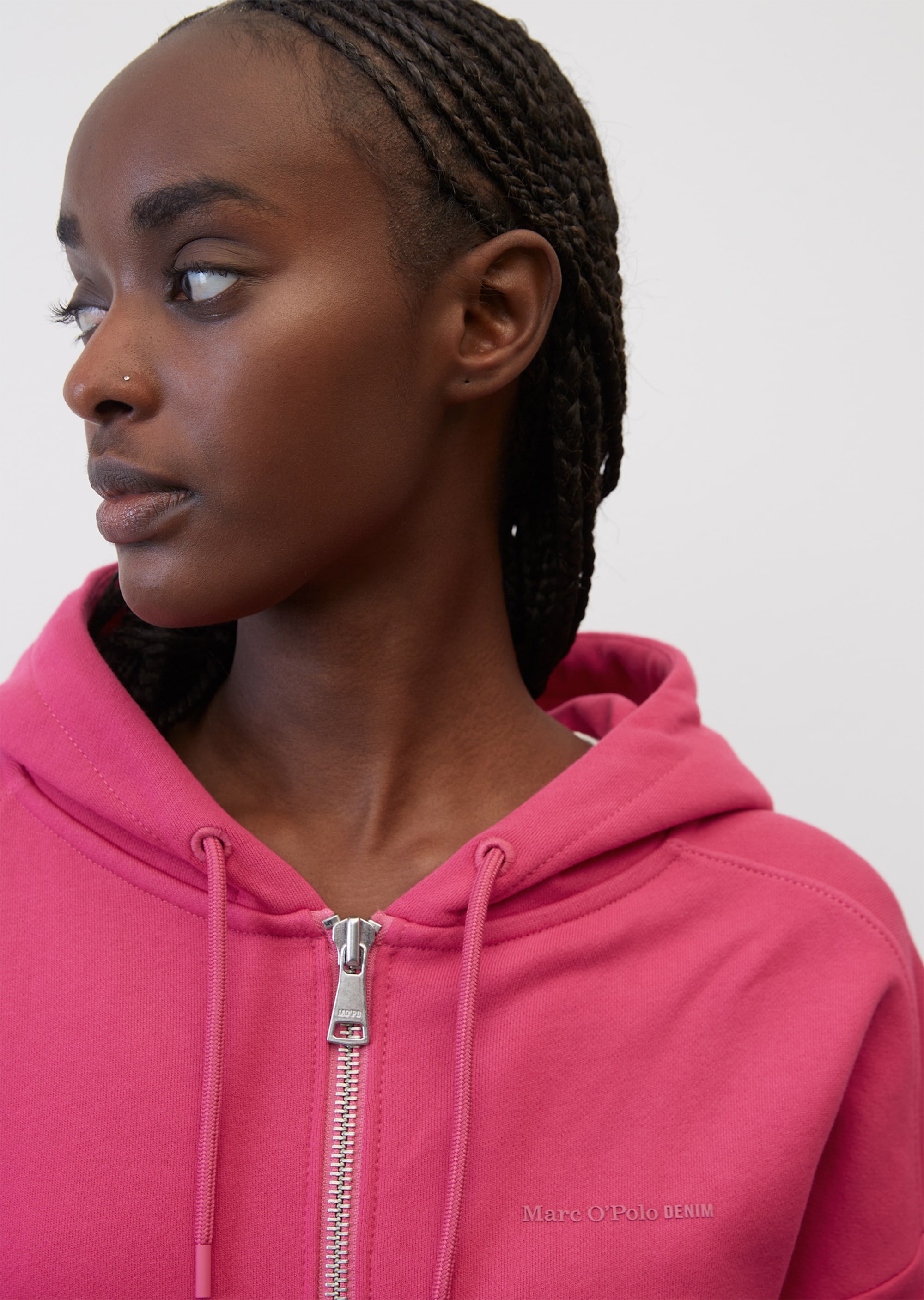 Kapuzen-Sweatjacke loose croppedaus Organic Cotton