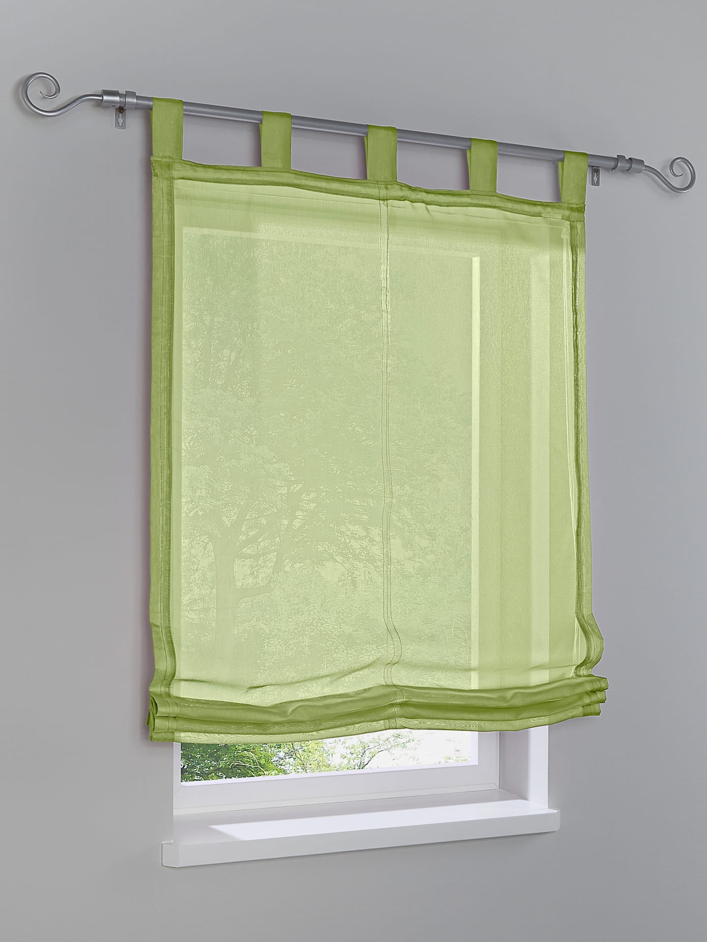 Store-bateau matière polyester légèrement transparente et structurée