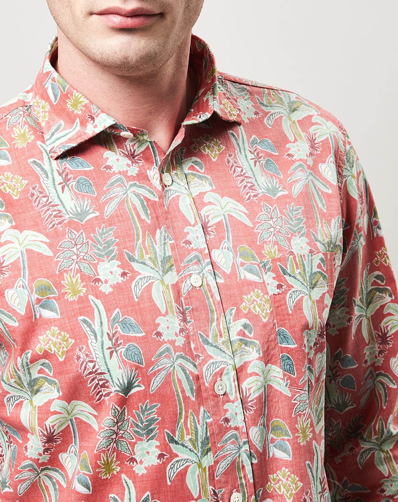 Hartford Chemise regular Paul imprimé tropical rouge/multicolore