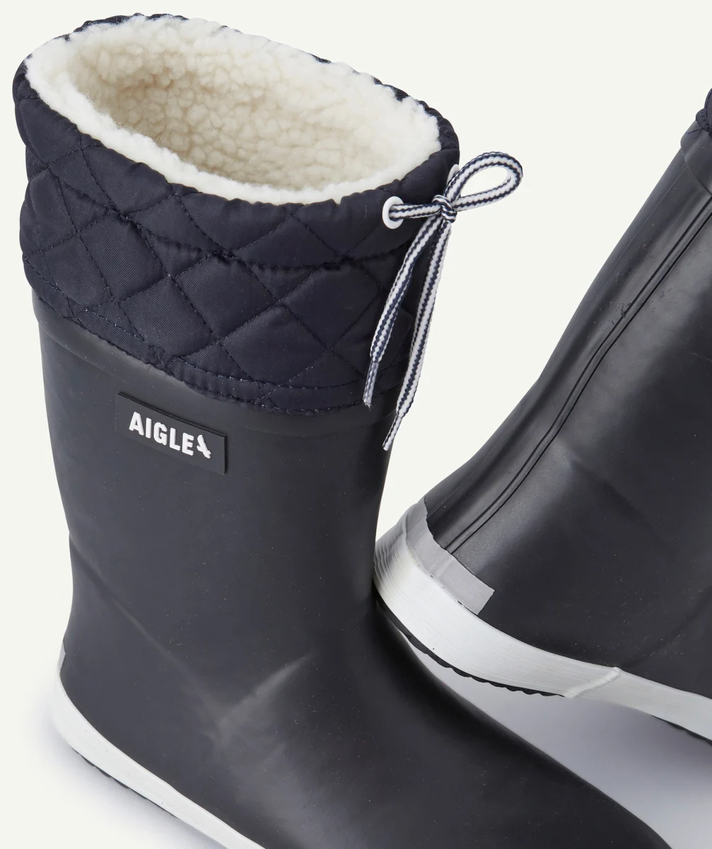 AIGLEBOTTES EN CAOUTCHOU NOIRES ENFANT FOURRÉES