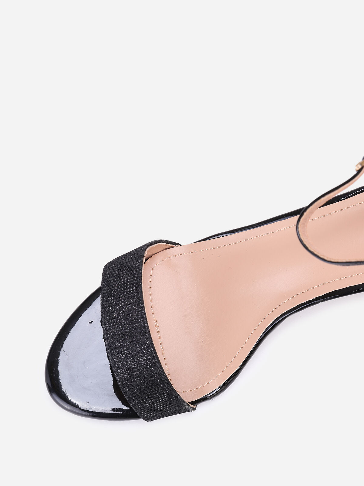 Sandales vernies et pailletées grandes tailles- Noir