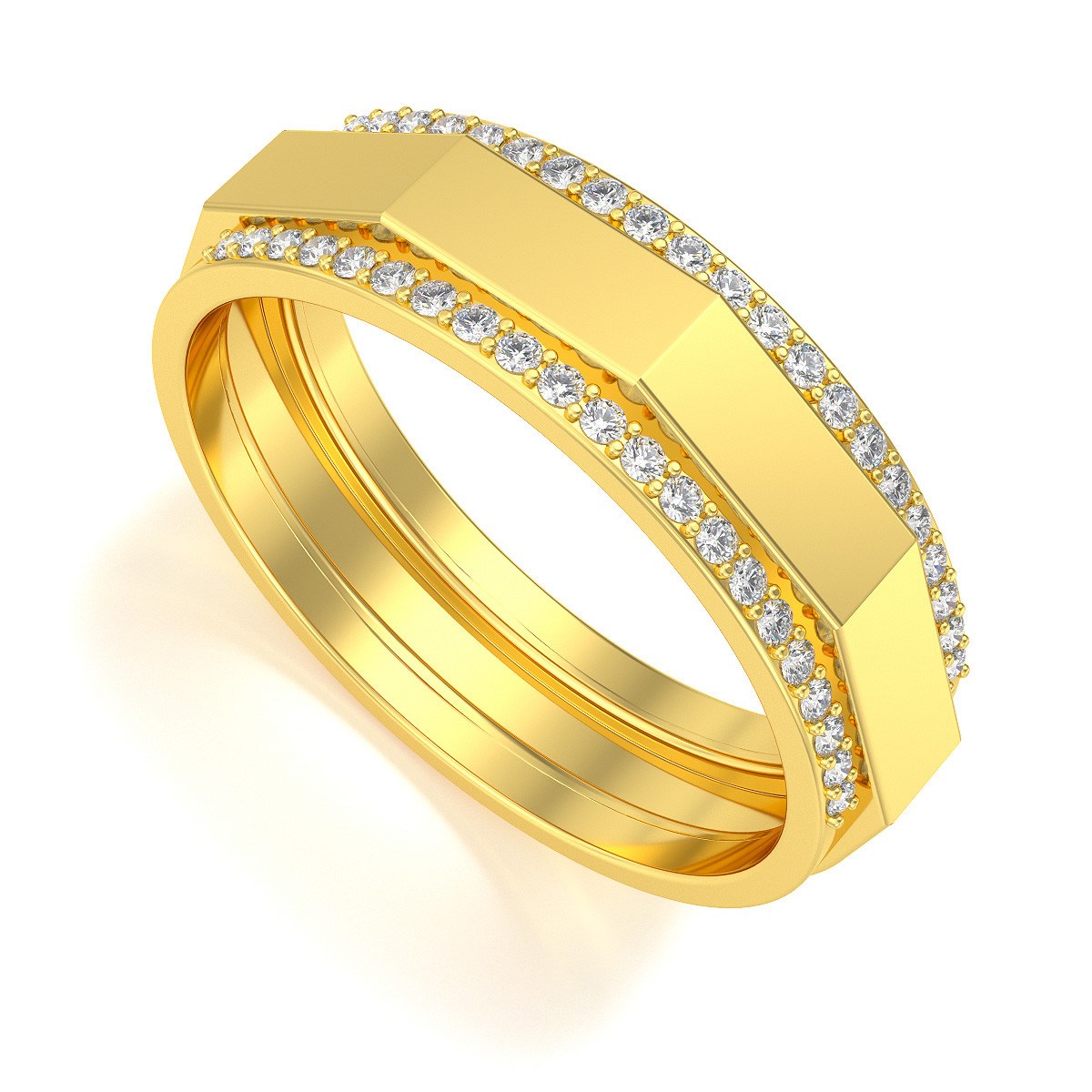 Alliance ADEN Homme Or 585 Jaune Diamants 5.2grs