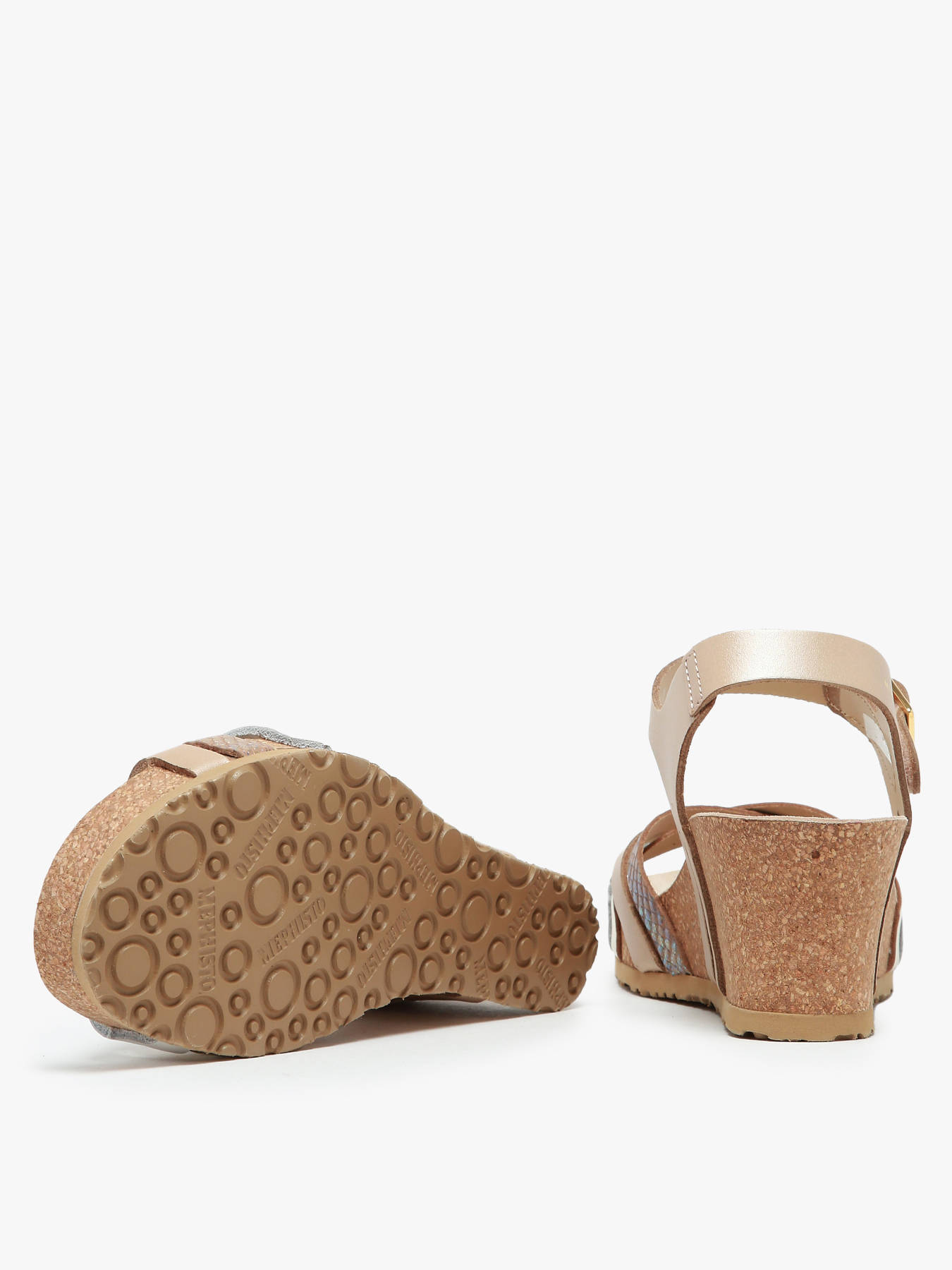 Sandales talon compens en cuir MEPHISTO