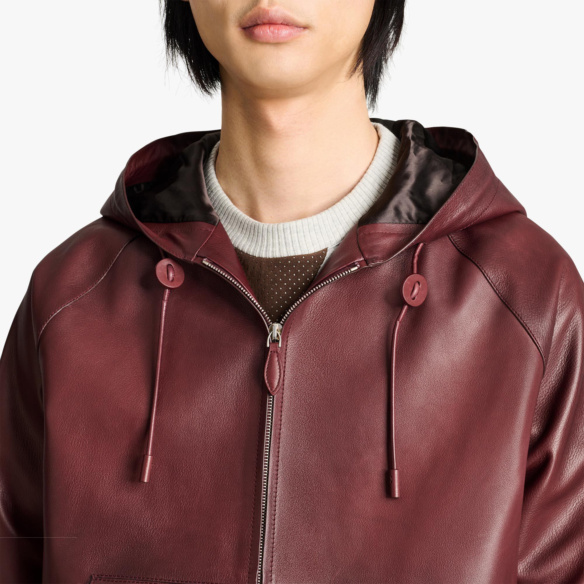 B-Way En Cuir Patine