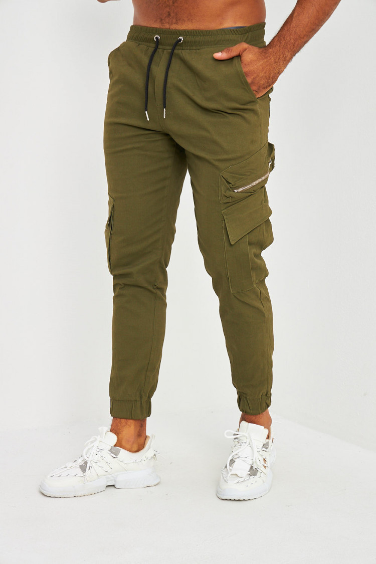 Joggerpant kaki cargo