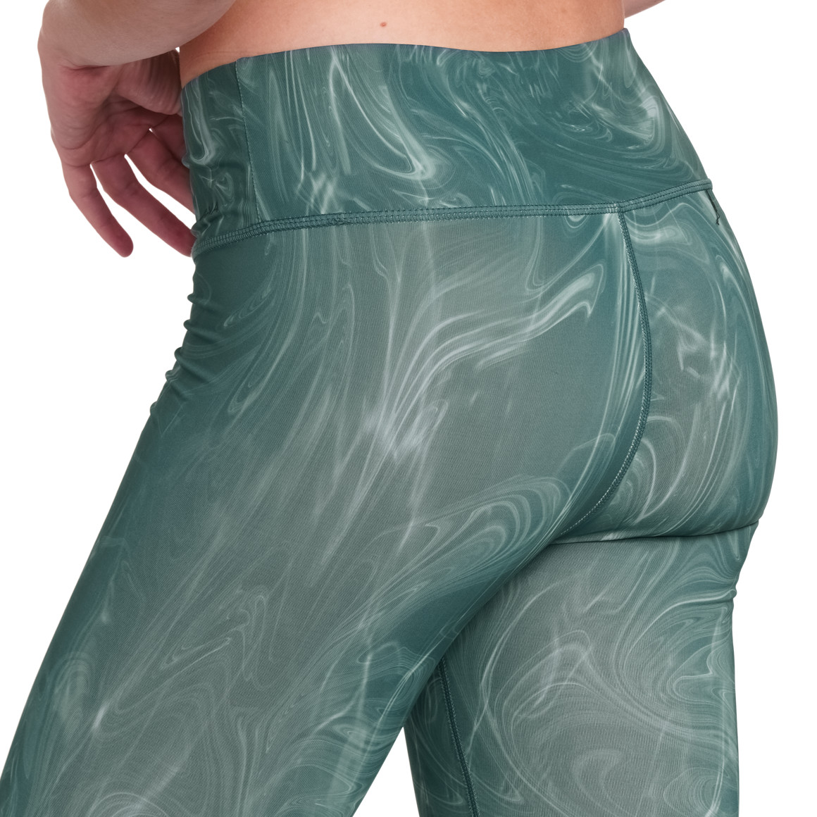 Gina Sports Damen Sport-Leggings mit Allover-Print dunkelgrün