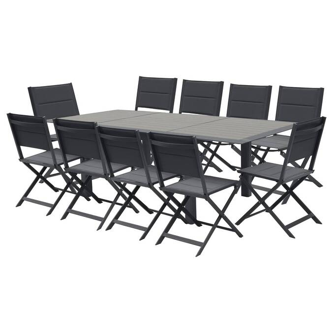 Table de jardin extensible ALLURE Effet bois muscade & Graphite