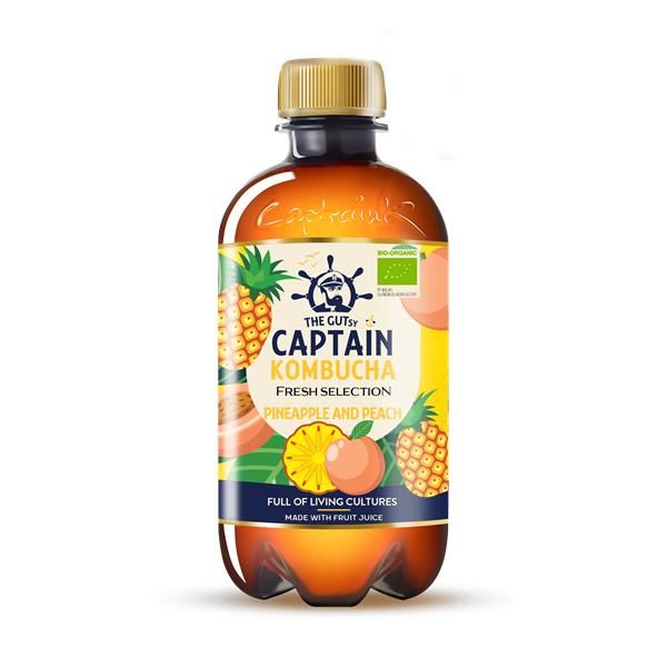 Kombucha Bio Fresh Bebida Ananás Pêssego