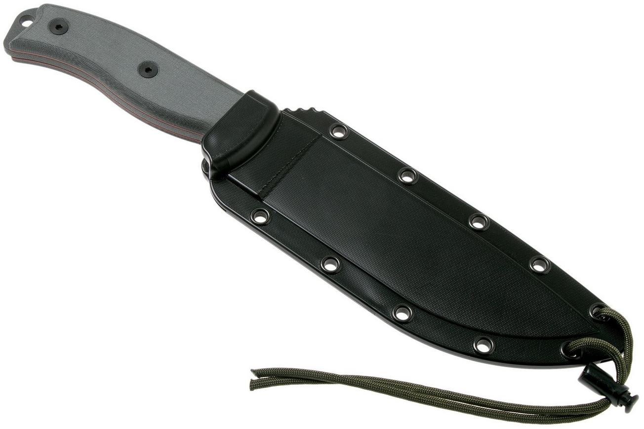 ESEE Model 6 Tactical Gunsmoke, grey handle 6P-TG met zwarte schede   riemclip