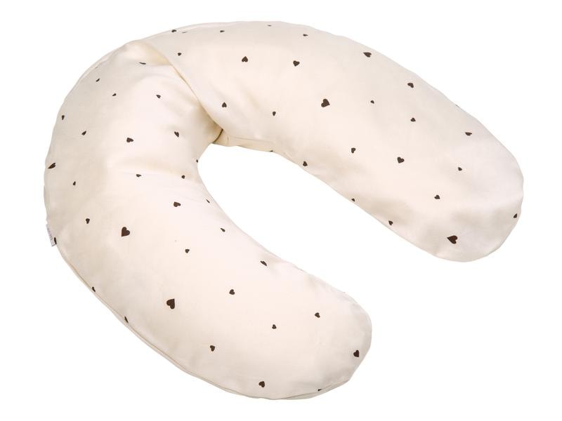 ZEWI bébé-jou Lagerungskissen classic Hearts 100 cm Baby-Lagerungskissen mit Mikroperlen die sich dem Kopf und Körper anpassen