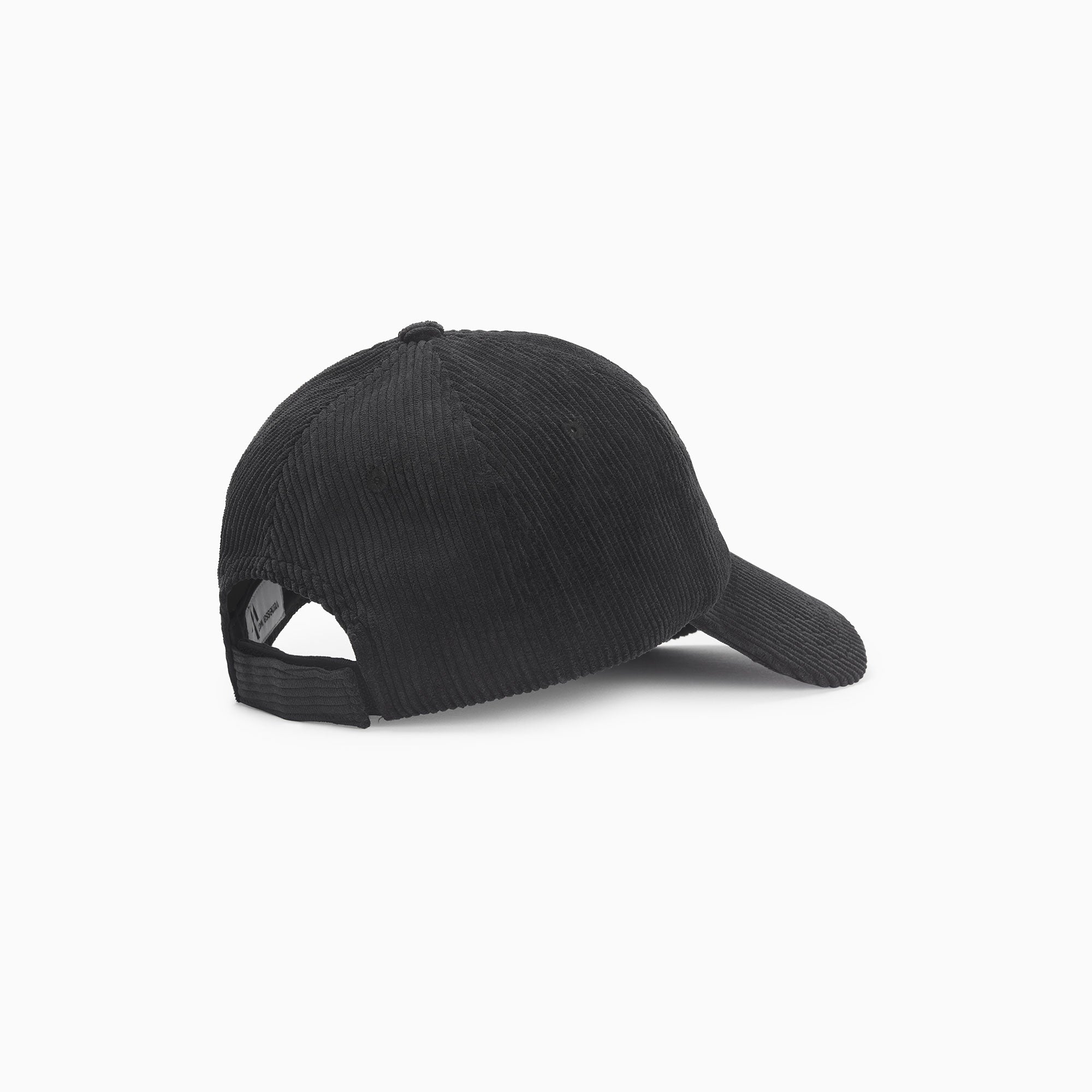 Casquettes-Casquette Jess noire en velours côtelé