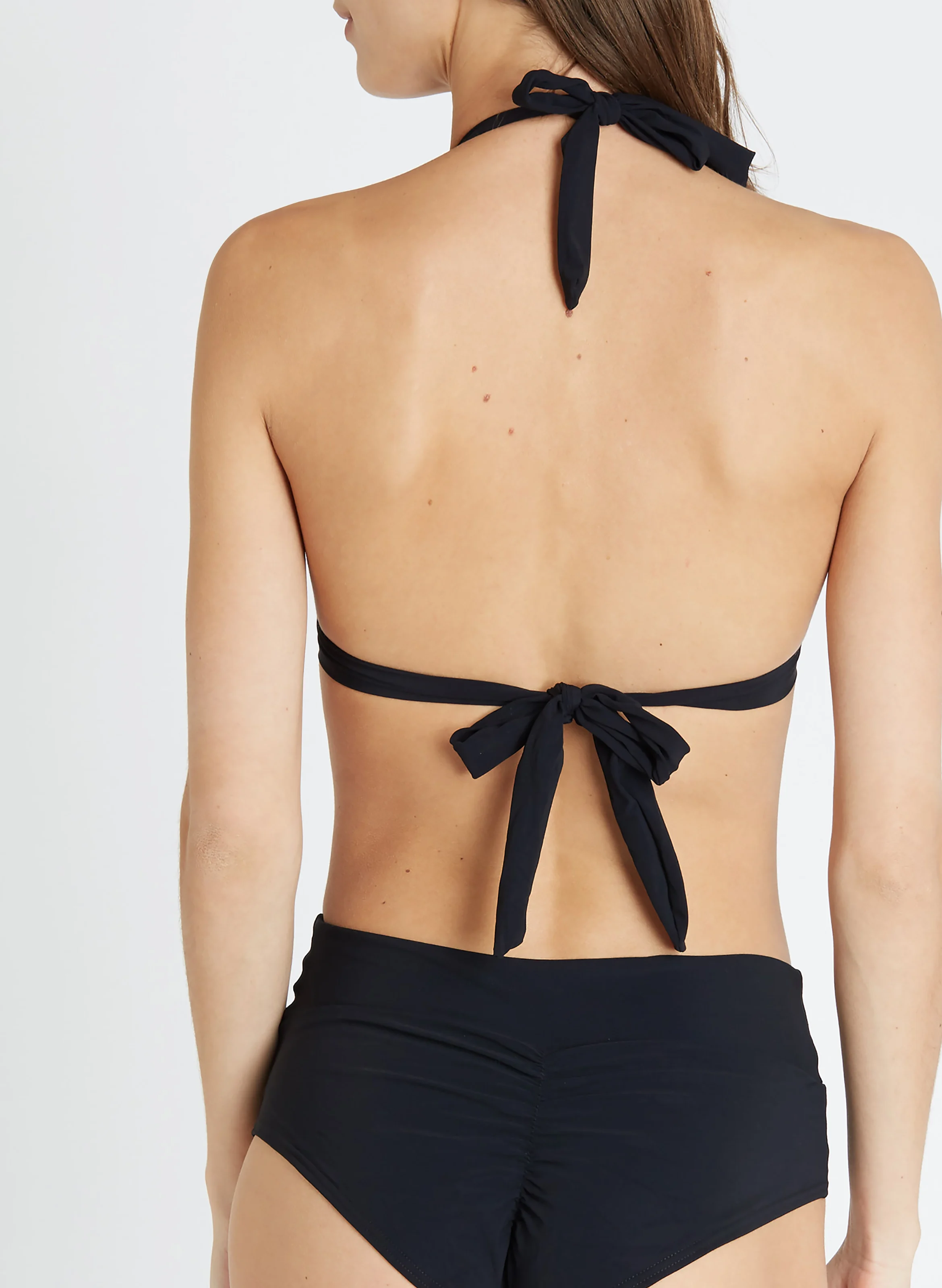 JYNO BLACK - Haut de maillot de bain uni moulé | Noir
