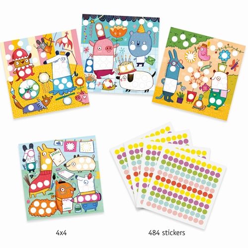 Djeco knutselset creëren met stickers - dieren