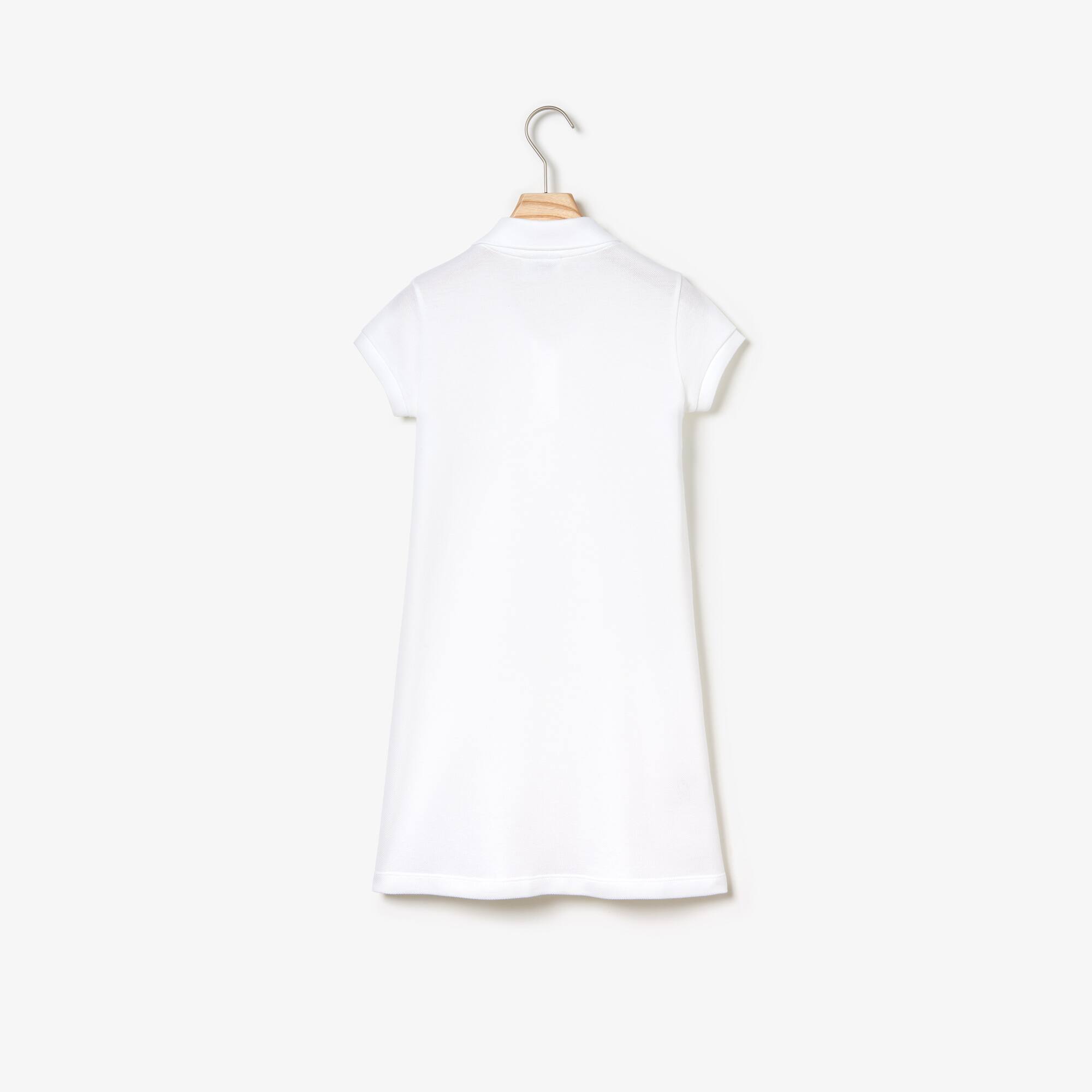 Mädchen Kleid im Polo-Style aus Baumwolle Hosen & Kleider - Weiss - Lacoste - Mädchen