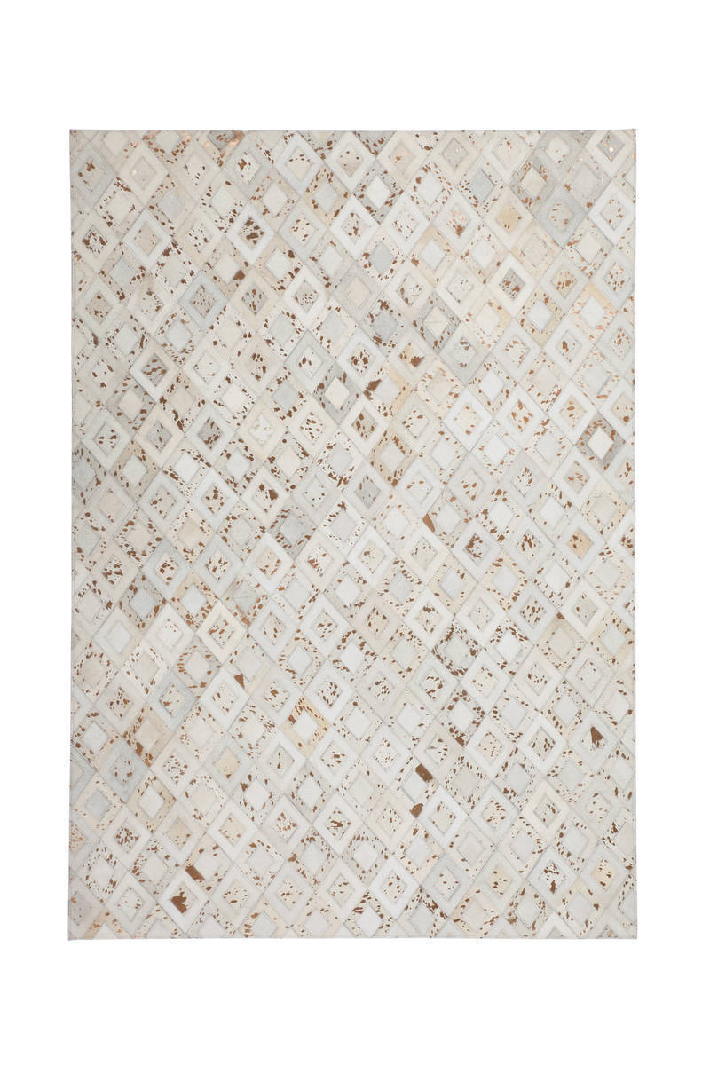Lederteppich DAZZLE 100 - elfenbein-chrom - 80x150 cm