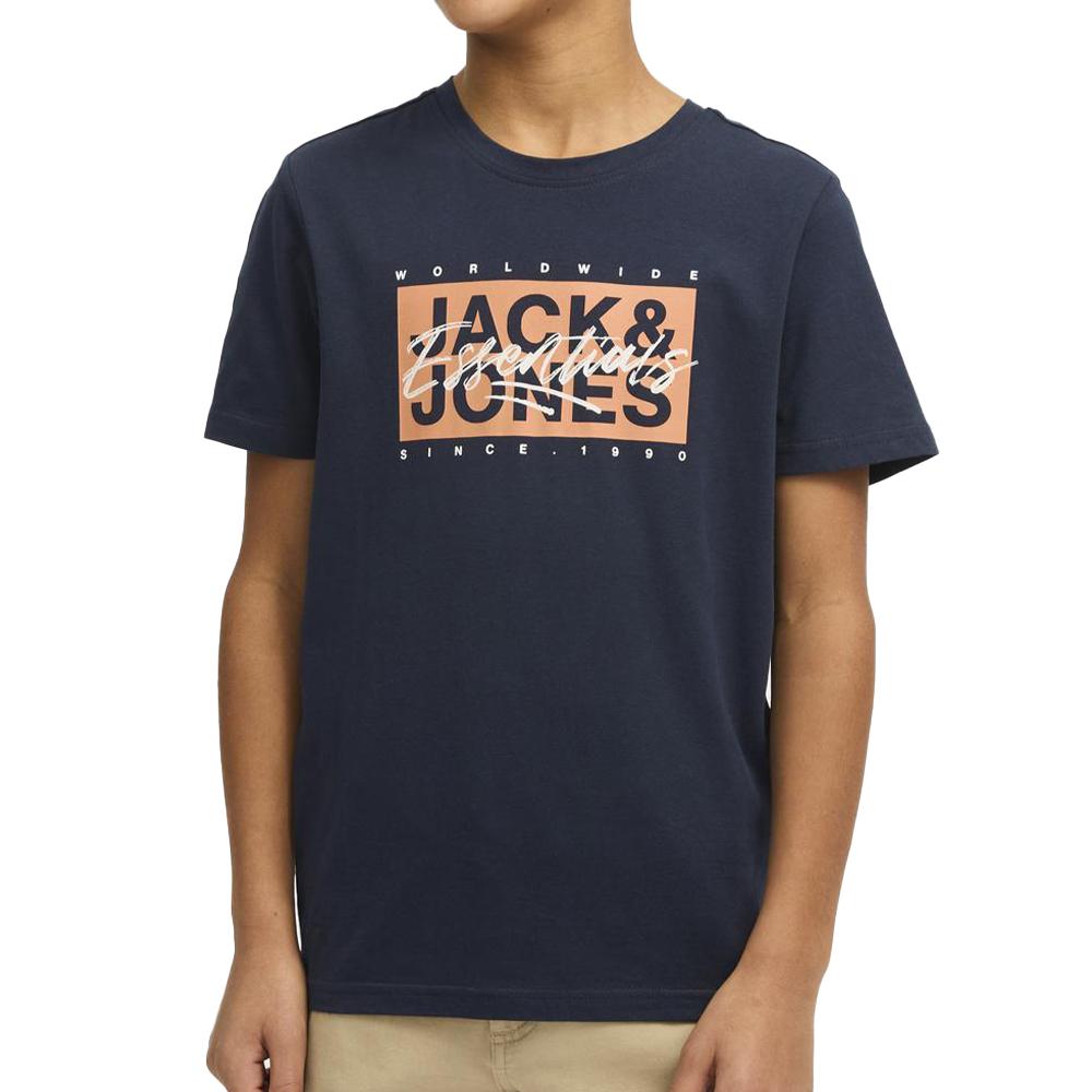 Jack & Jones T-shirt Marine/Orange Garçon Jack & Jones Crew