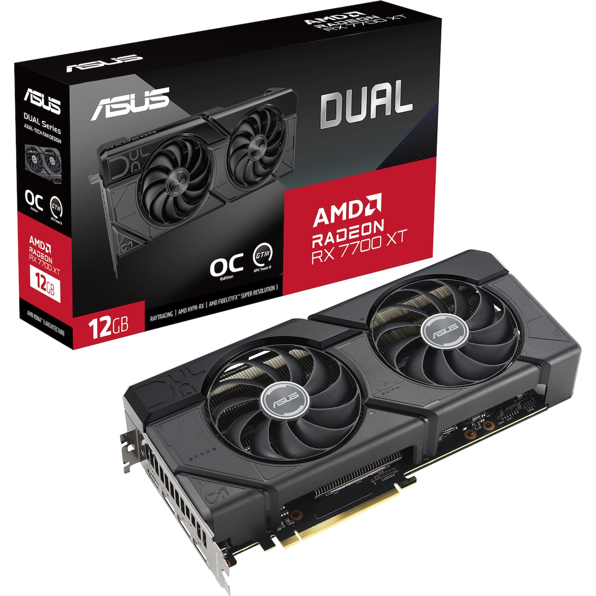 Asus Radeon RX7700 XT DUAL OC graphics card (12 GB GDDR6)