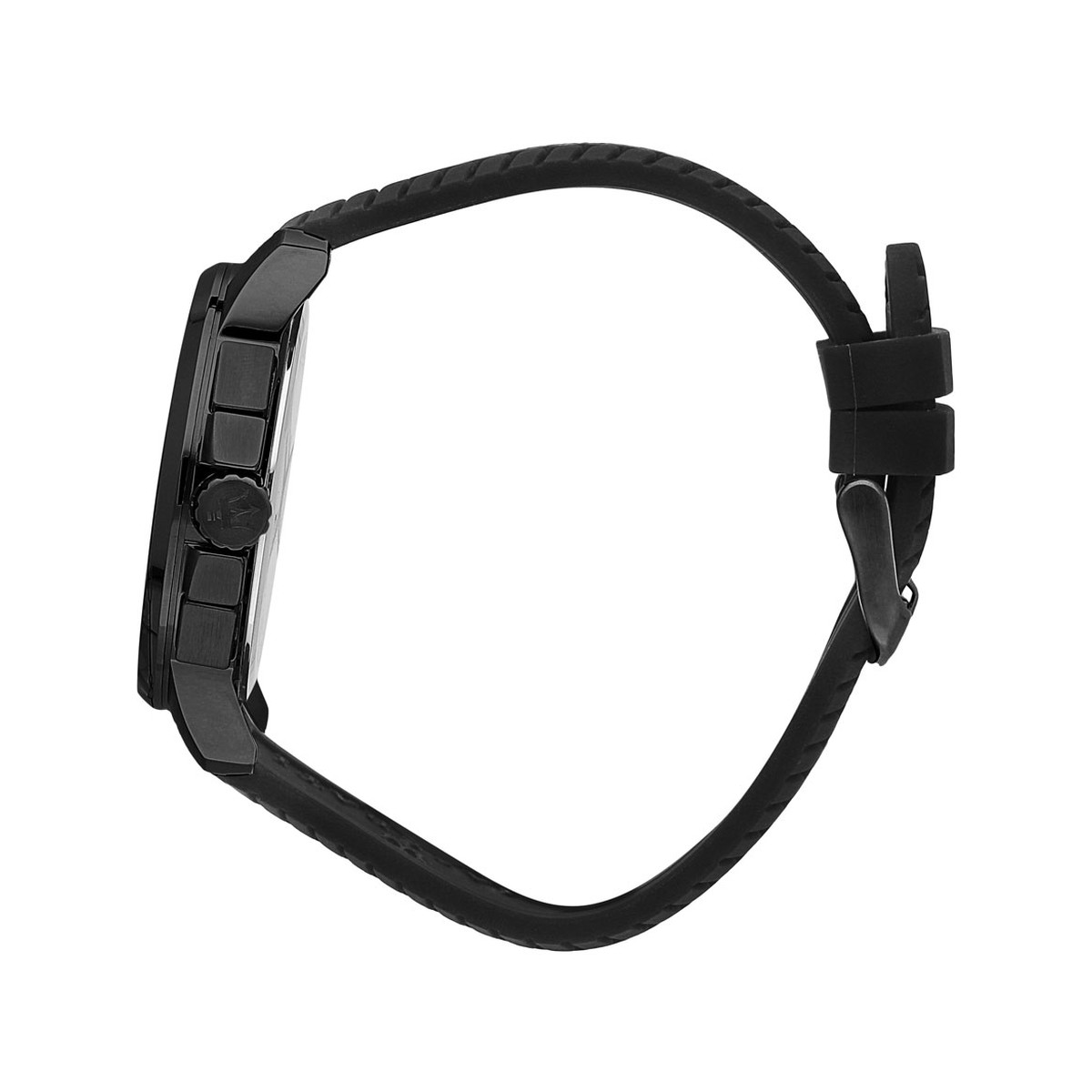 Montre MASERATI acier noir homme bracelet caoutchouc noir