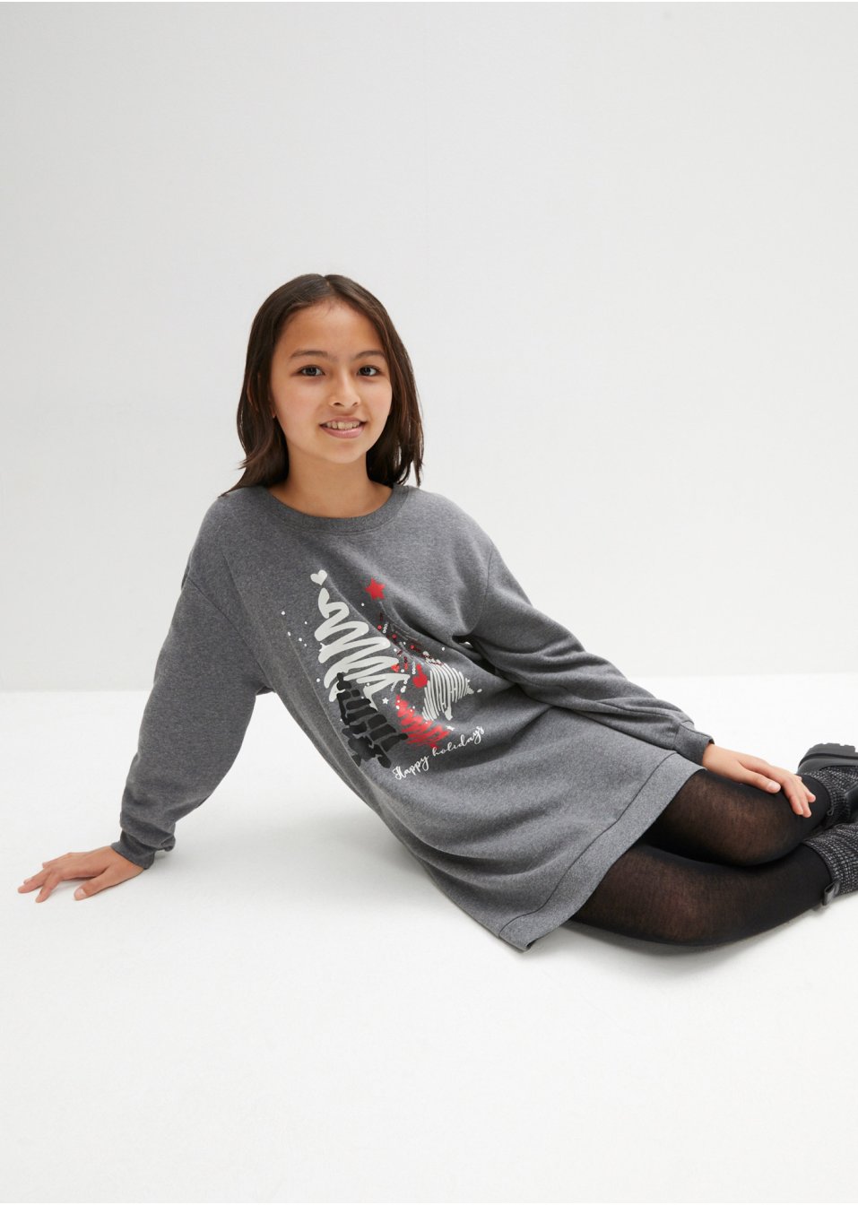 Robe sweat fille avec paillettes