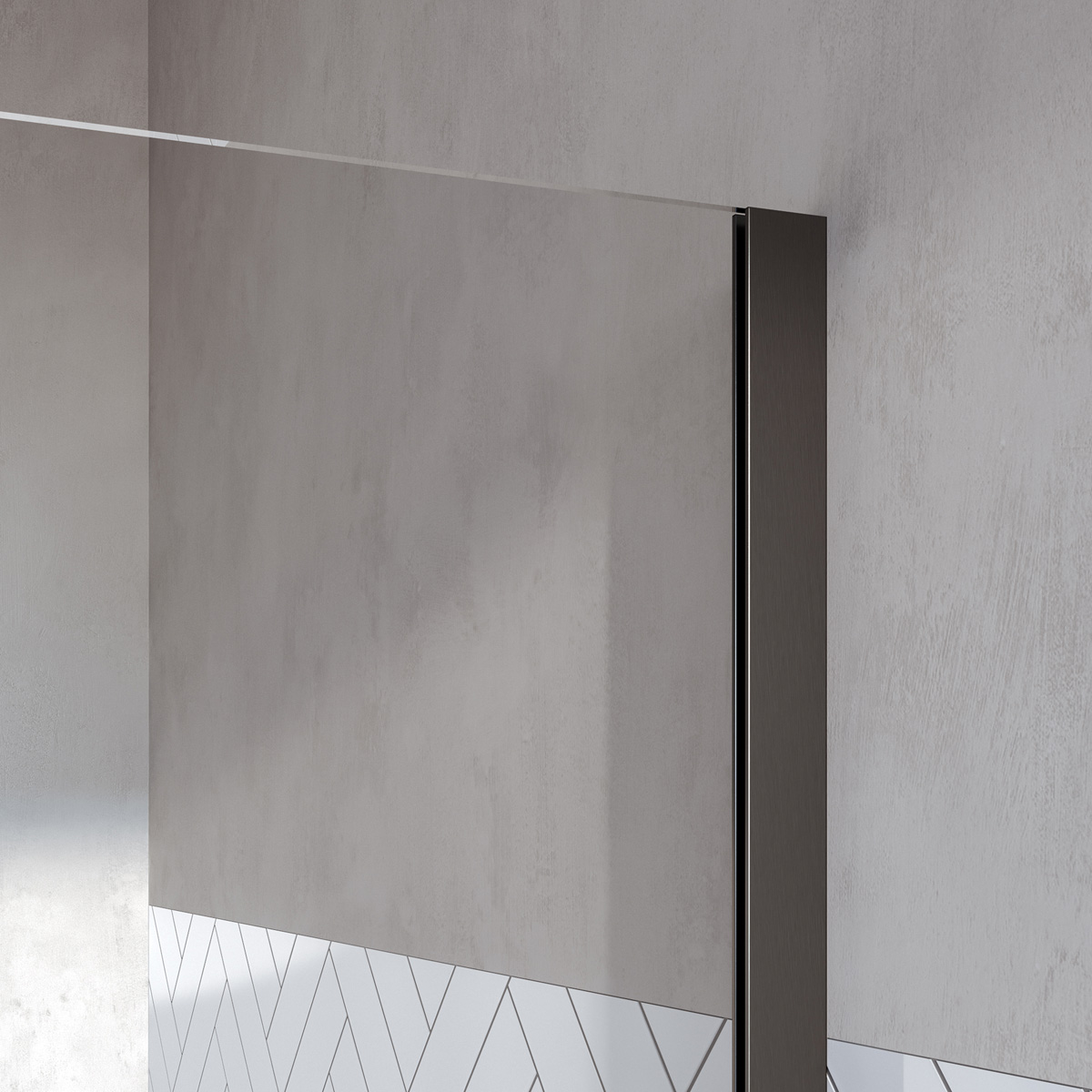 Brauer Stellar nisdeur met vaste wand 148.5-160cm gunmetal geborsteld PVD