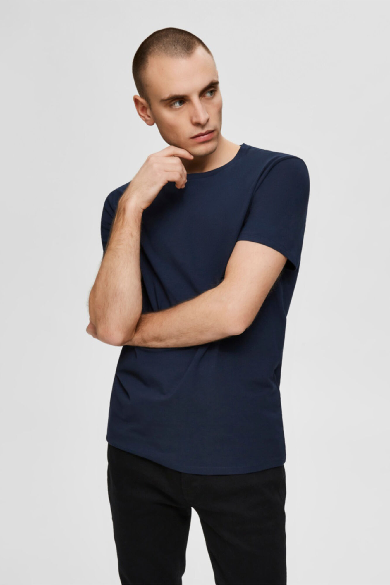 Conjunto de 3 camisetas lisas de manga curta - Azul marinho