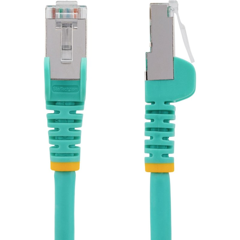 StarTech.com Câble Ethernet CAT6a 10m - Low Smoke Zero Halogen (LSZH) - 10 Gigabit 500MHz 100W PoE RJ45 S/FTP Cordon de Raccordement Réseau Snagless Turquoise avec Décharge de Tension