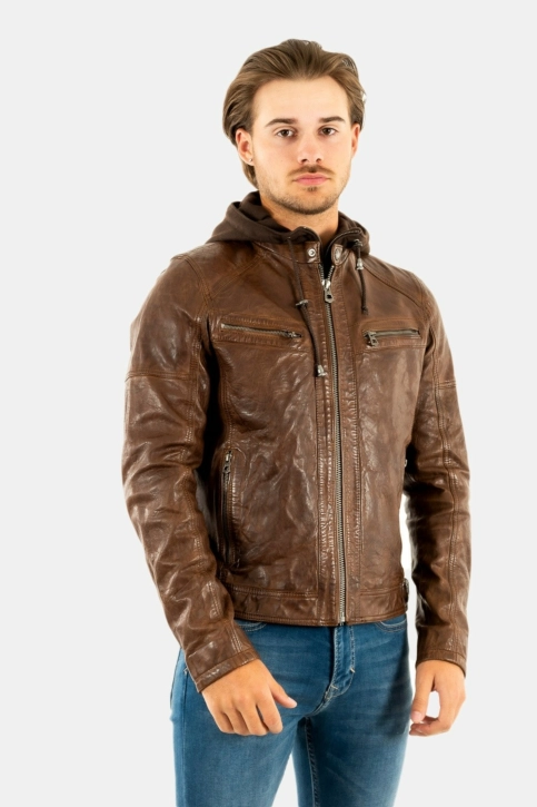 Blousons cuir daytona bishop dark cognac