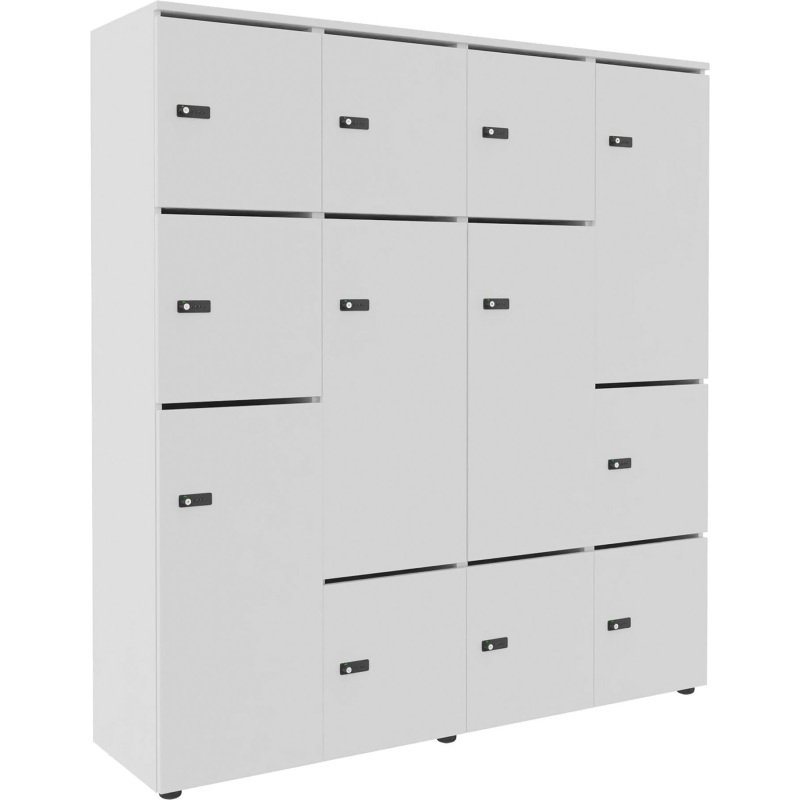 Casier de rangement de bureau Flexycaz 12 cases- 8 portes individuelles + 4 doubles  - L 160 x P 42 x H 173,5 cm + clé pass