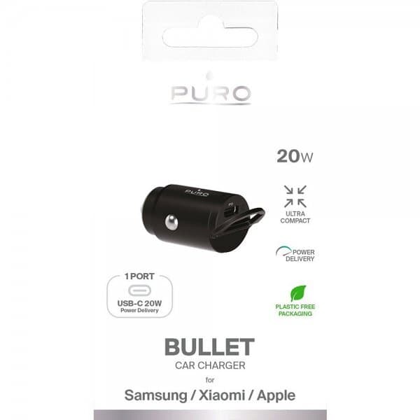 Puro Biloplader Bullet Car Charger 20W