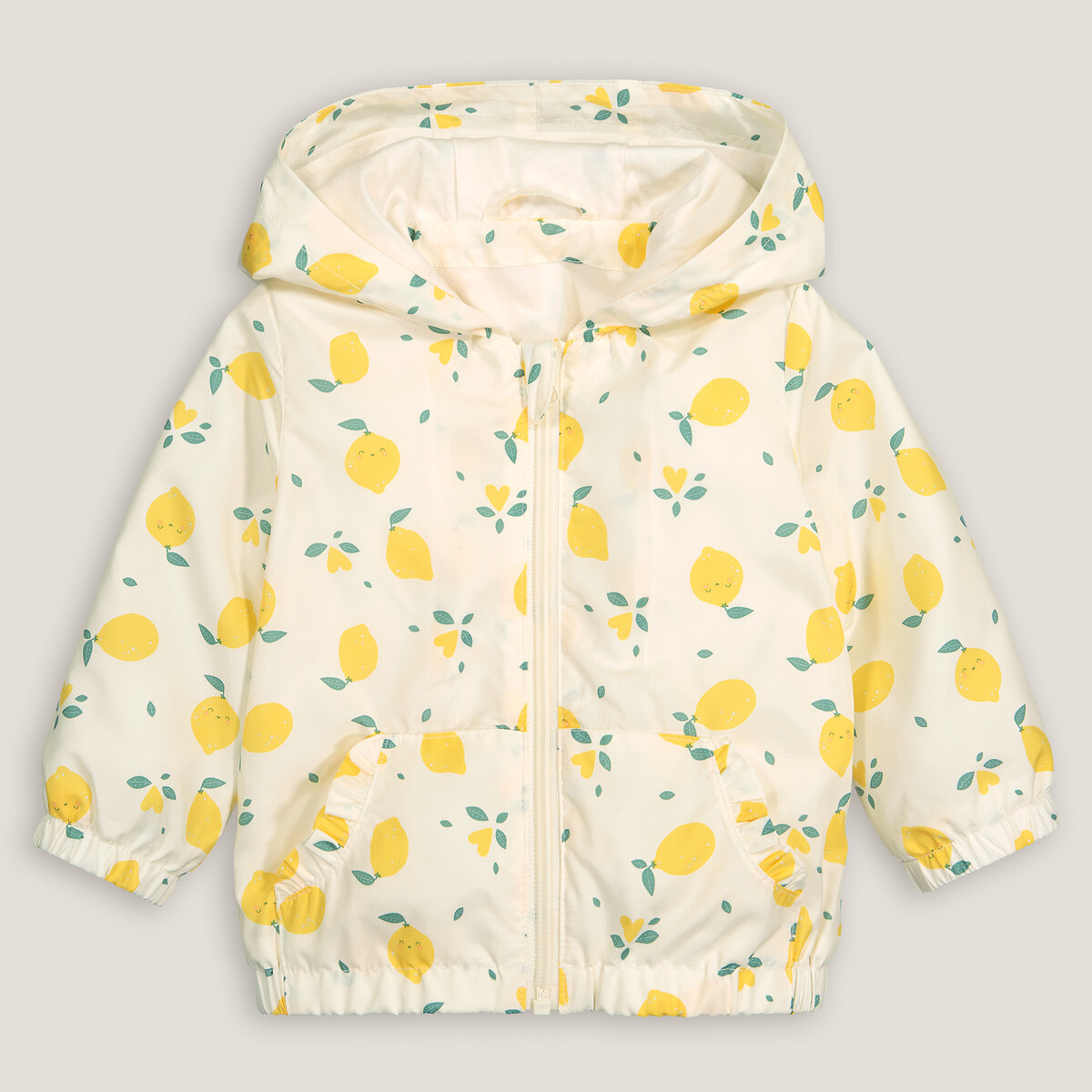 COLEÇÕES LA REDOUTE<br>Jaqueta corta-vento com capuz, estampa de limão