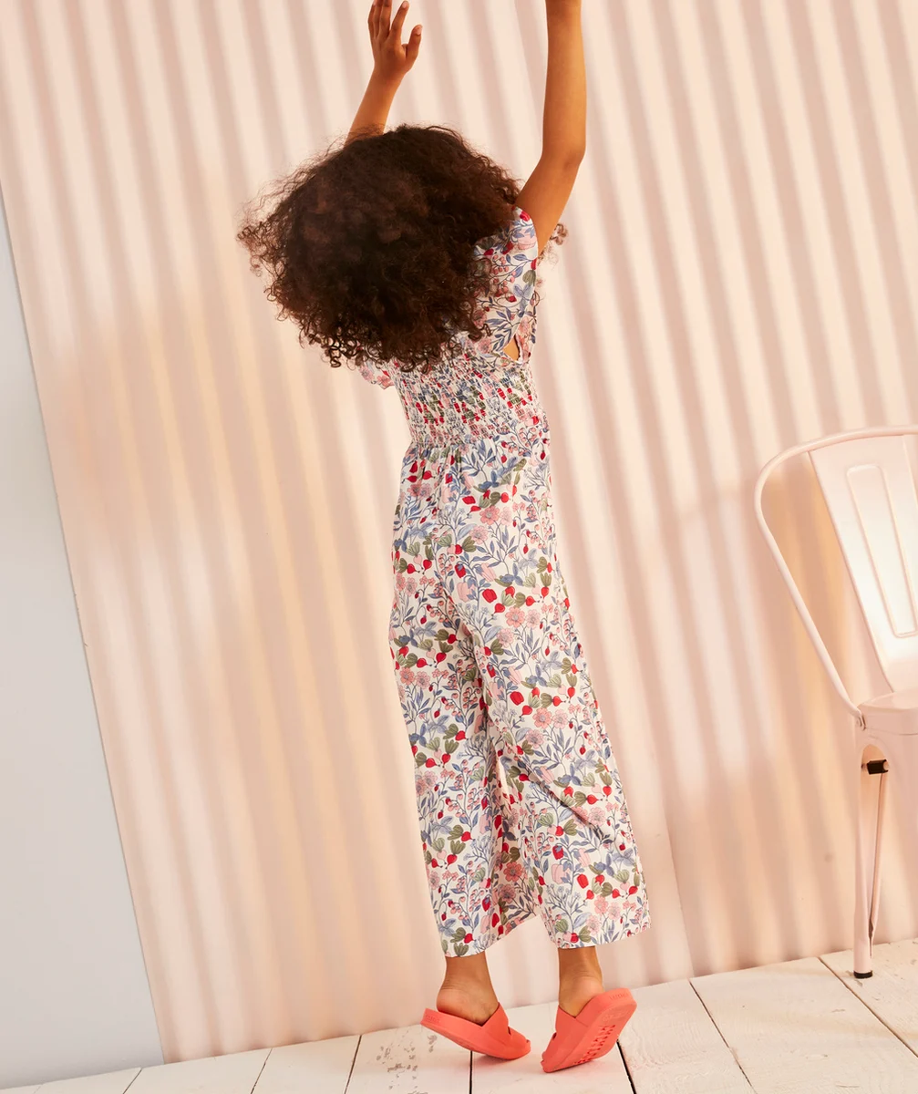 COMBINAISON PANTALON FILLE EN VISCOSE RESPONSABLE IMPRIMÉ FLEURI