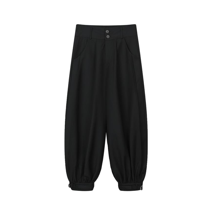 Freehop - Hoge taille effen cropped harembroek