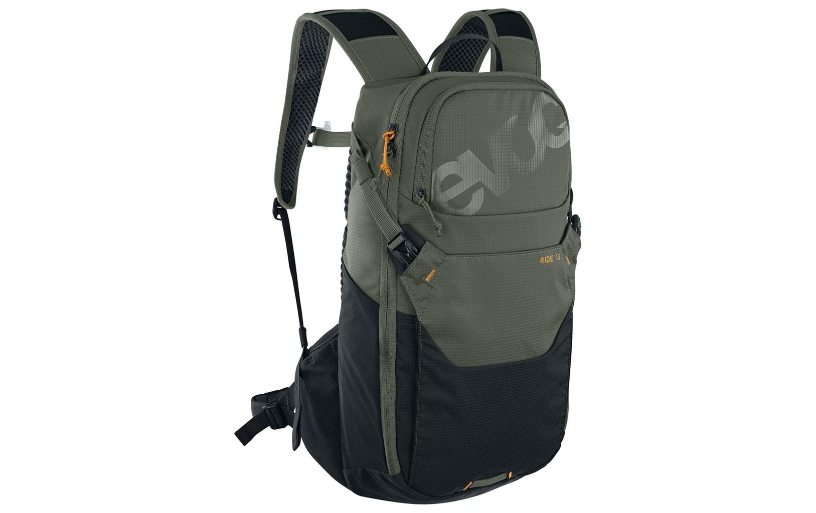 Rucksack Ride 12 L, Dark Olive / Black<br>Bikerucksack mit breiten Hüftflossen