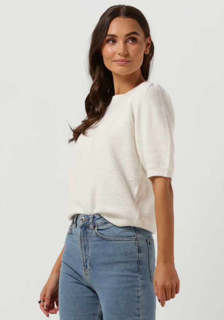 CC HEART ecru cc heart trui elsa diamond knit blouse, short sleeves