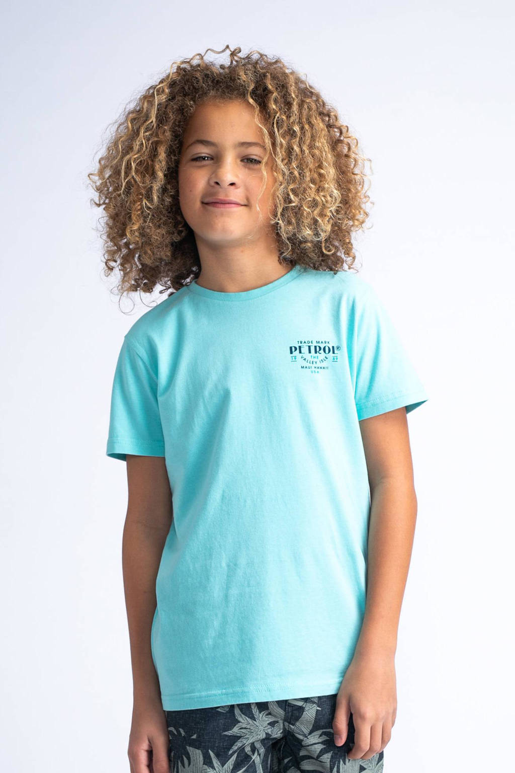 Petrol Industries T-shirt aqua blauw