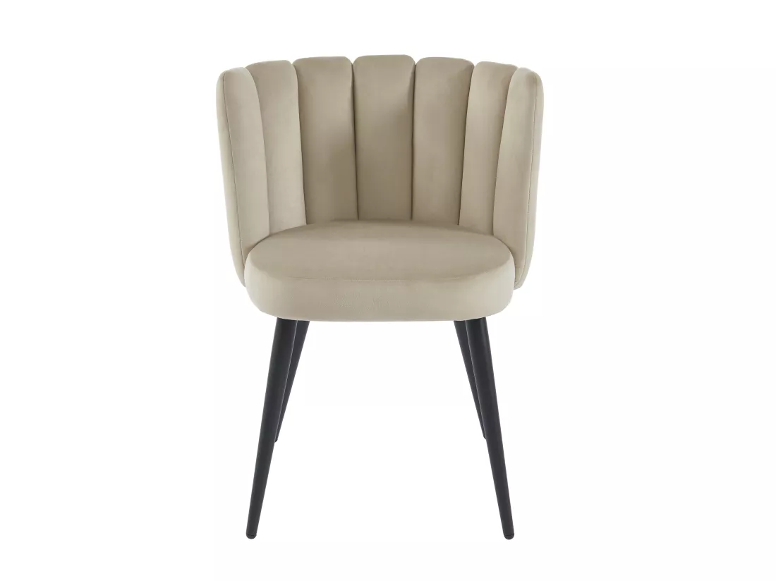 Lot de 2 chaises en velours et métal noir - Beige - PRANILA de Pascal MORABITO