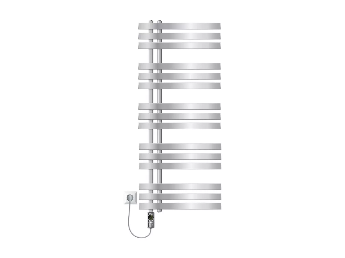 Radiateur sèche-serviettes en acier chrome 50x120cm avec élément chauffant 900W