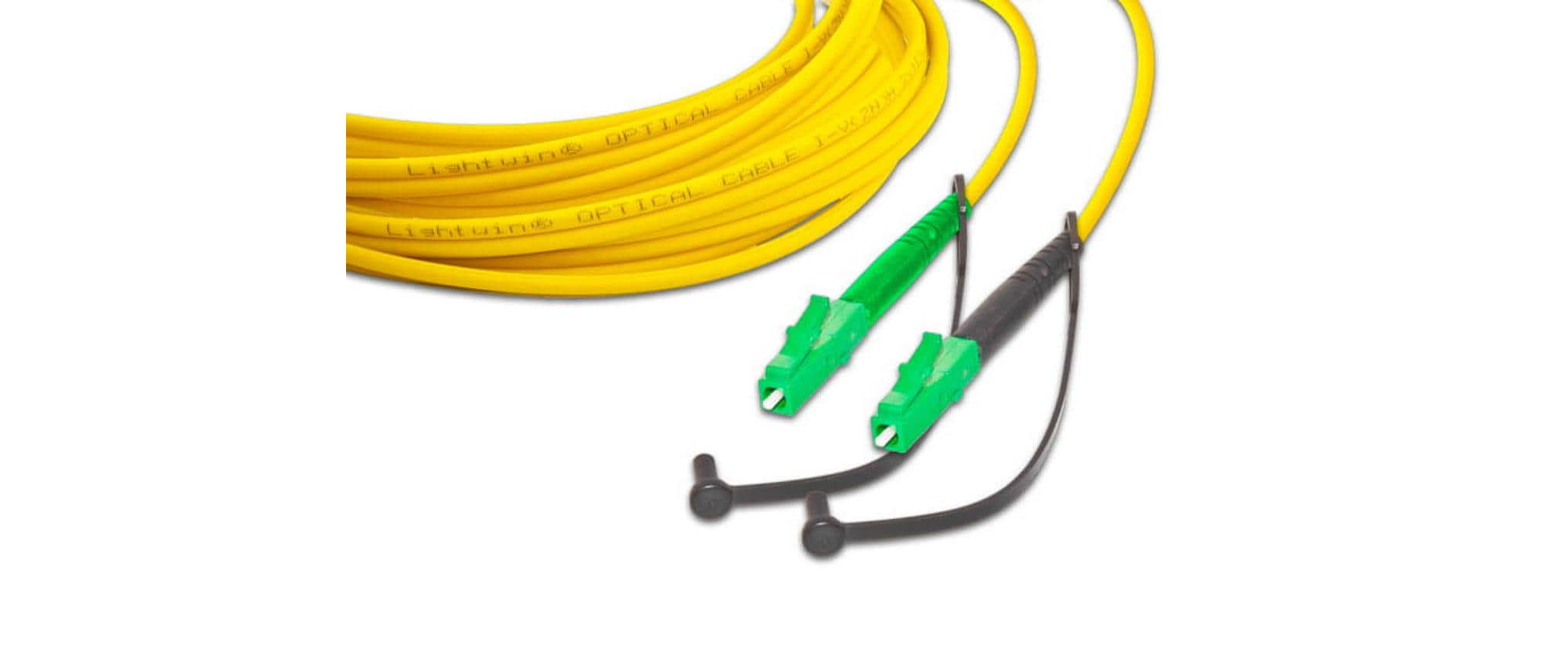 LWL-Patchkabel Singlemode LC/APC – LC/APC, OS2, Simplex, 2 mHochwertiges Simplex LWL Patchkabel 2m, SM, LC/APC – LC/APC