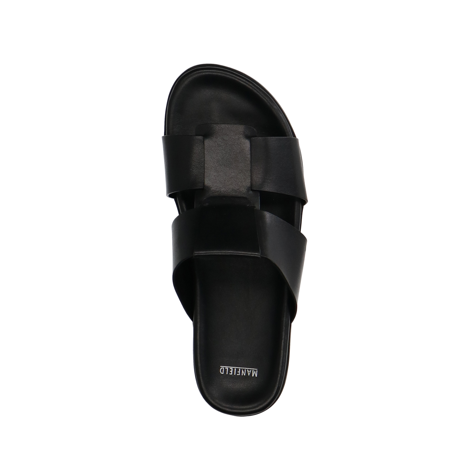 Zwarte leren slippers