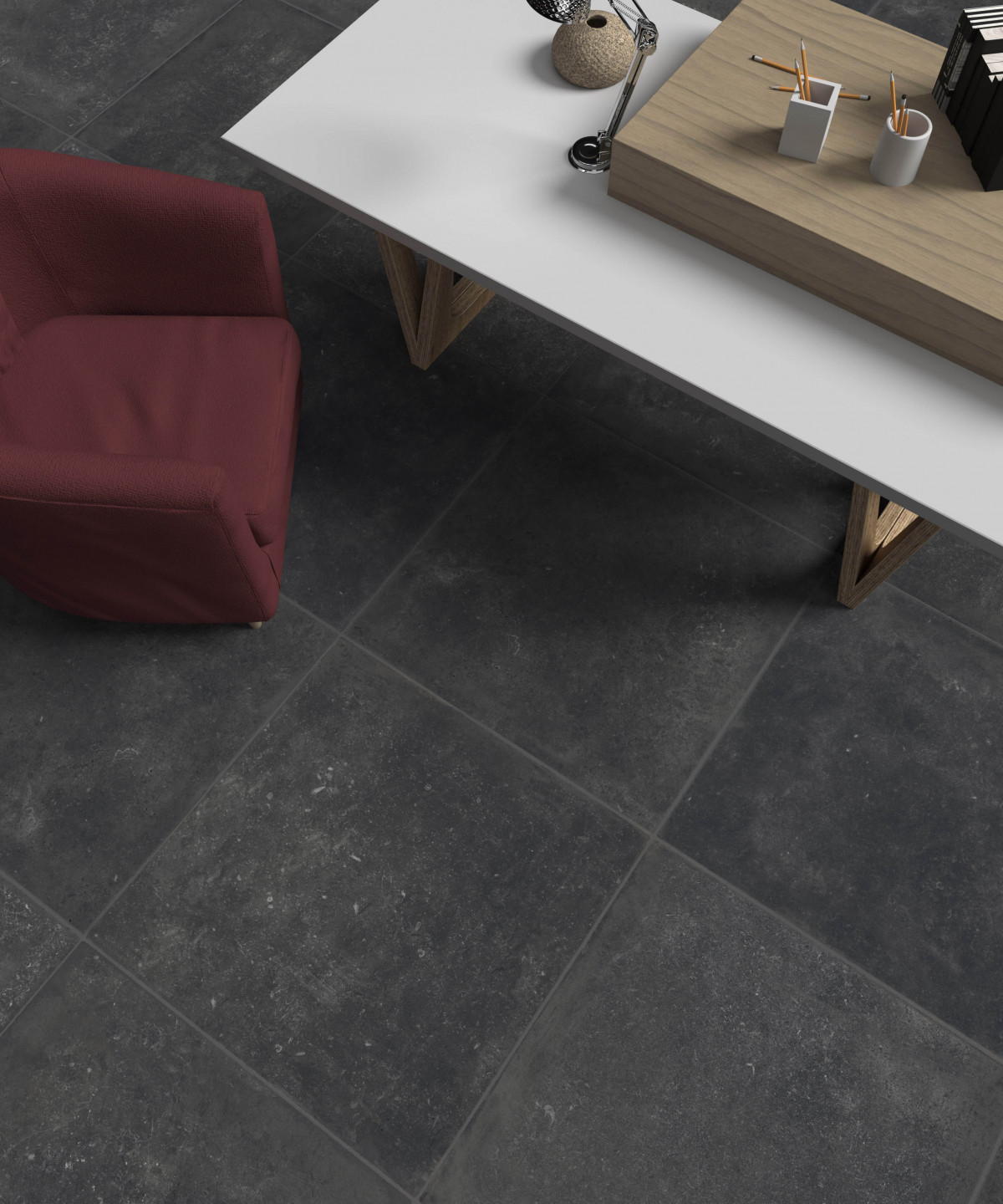 Navale Gradata vloertegel 90x90cm zwart gerectificeerd