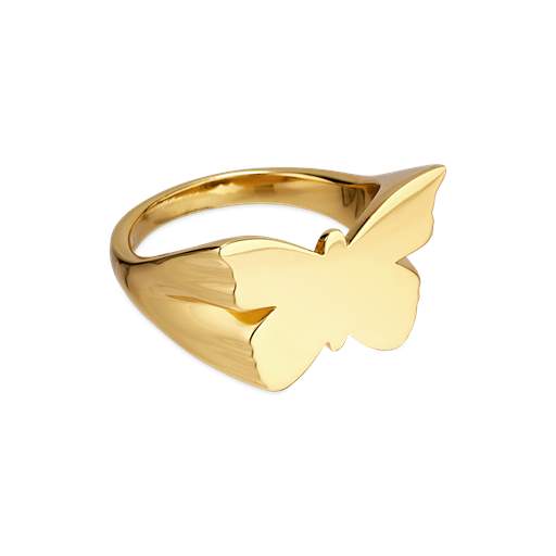 Jane Kønig Butterfly Signet Ring, Guld, 56