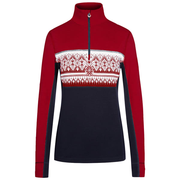 Pull DALE OF NORWAY MORITZ F BASIC SWEATER RASPBERRY NAVY OFFWHITE
