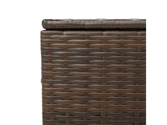 Prolenta Premium - Boîte de rangement de jardin et roues marron 190L poly rotin