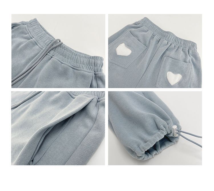 Shira - Losse joggingbroek met trekkoord en hartpatch