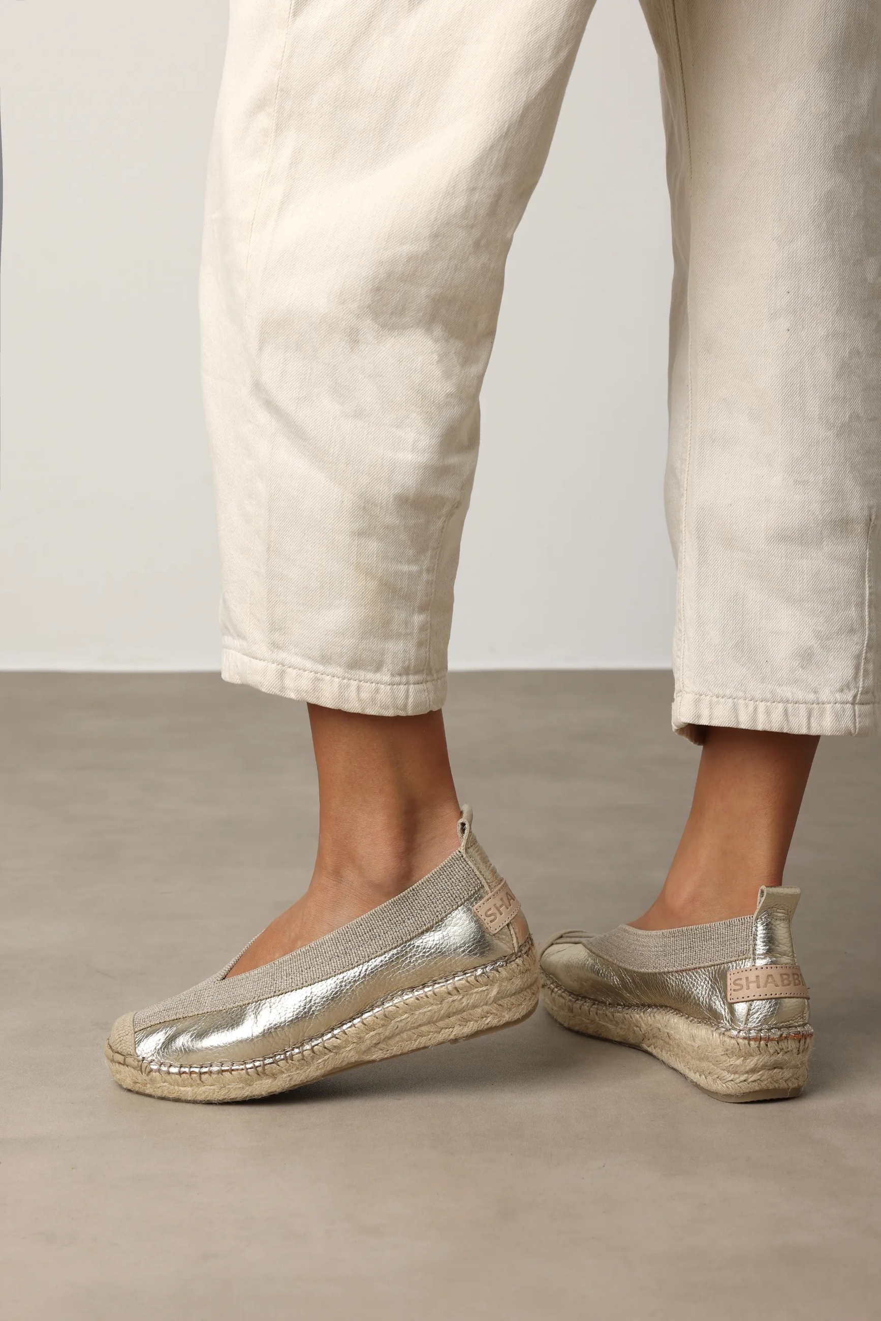 PALMA Kimono Espadrille metallic Light Gold