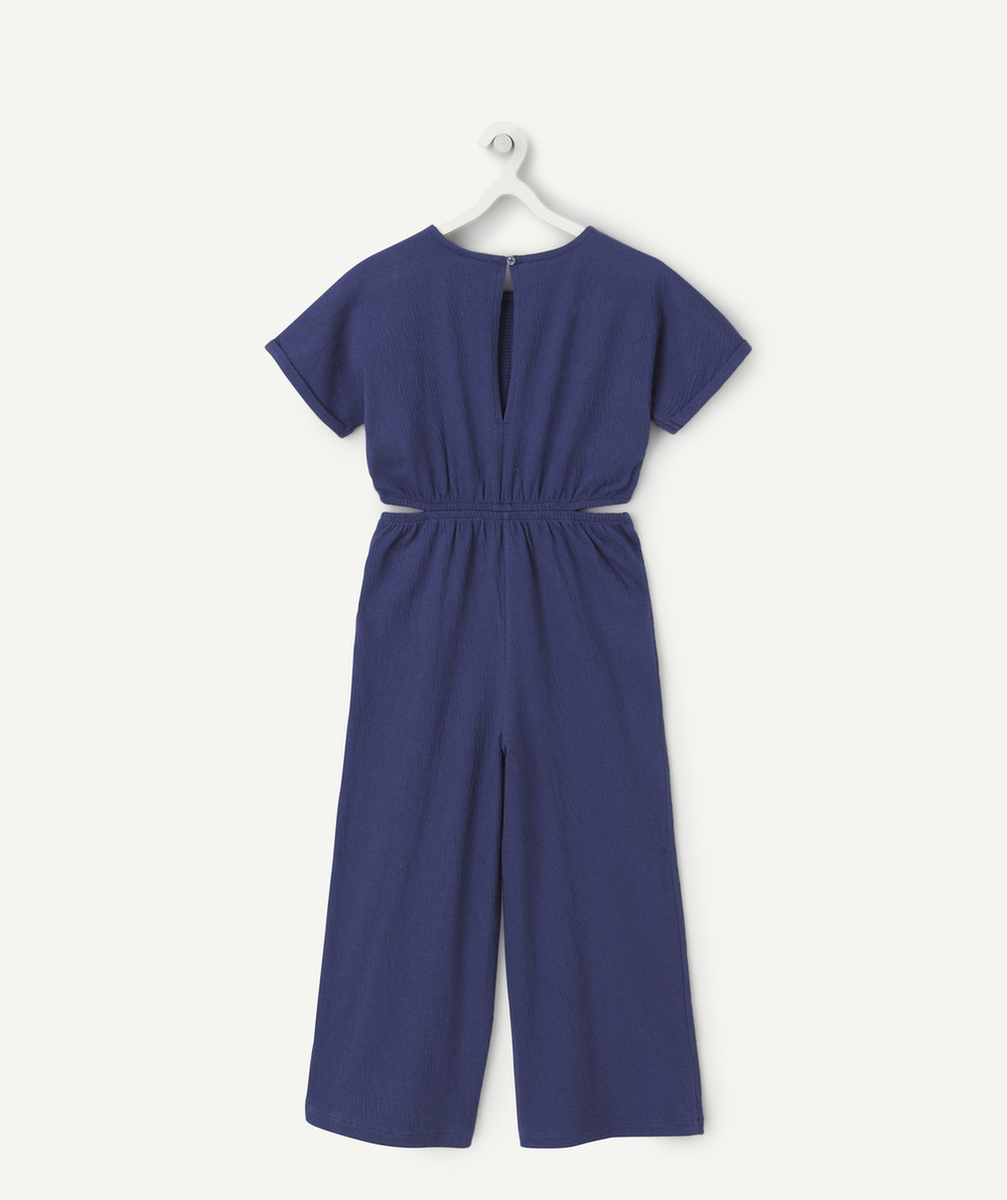 COMBINAISON EN MAILLE ET FIBRES RECYCLÉES BLEU AVEC OUVERTURES
